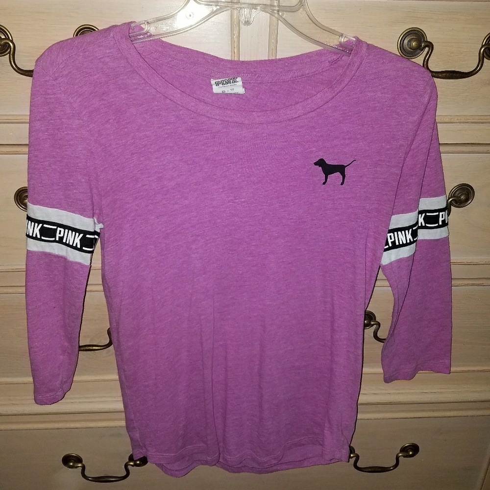PINK purple 3/4 length sleeve top
